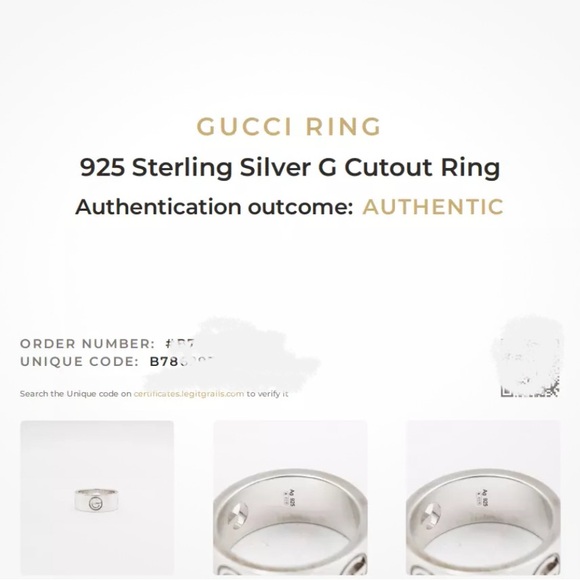 ❌SOLD❌NWT [Gucci] 925 Sterling Silver Monogram 8mm Cutout Wide-Band Ring Sz 7.5 - Picture 12 of 13